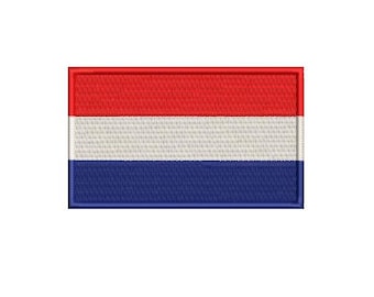 Patch brodé drapeau des Pays-Bas - 5 tailles disponibles - 100 % brodé
