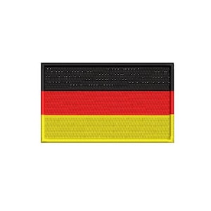Bestickter Aufnäher mit deutscher Flagge – in 5 Größen erhältlich – 100 % bestickt