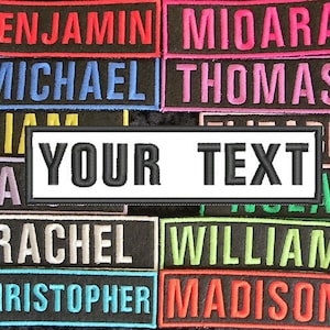 Embroidered Name Patch - Rectangular Iron-On Custom Patch