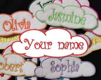 Embroidered Name Patch - Custom Iron-On Cloud Patch.
