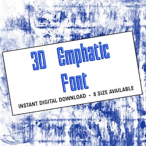 Emphatic 3D Machine Embroidery Font Monogram Alphabet - 8 Sizes - 8 Embroidery Formats ( dst-exp-pes-jef-hus-vip-vp3-xxx )