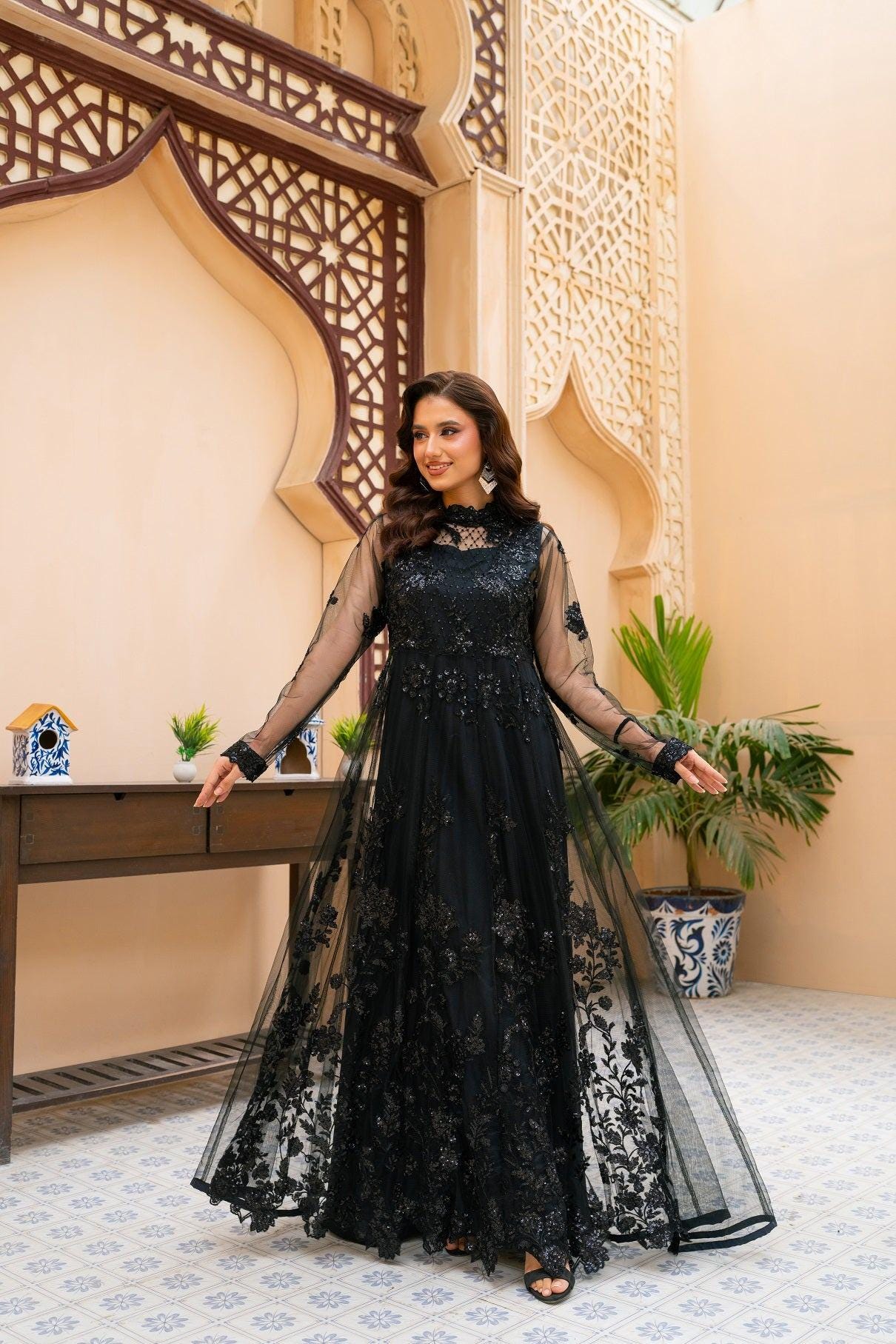 net formal dresses pakistani 3PC NOORMA KAMAL NET FORMAL EMBROIDERD DRESS 06 – The Zaibai main image 0