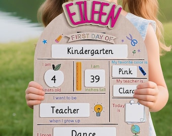 Customized First And Last Day School Sign, Back to School Sign, Kindergarten 1st Day of School Sign, First Day School Wooden School Board