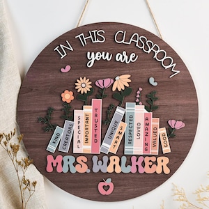 Custom Teacher 3D Door Hanger, In this Classroom,You Are Cute Teacher Door Sign, Back to School Gift, Custom Teacher Name, Classroom Decor