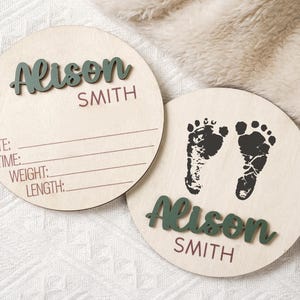 Custom Baby Arrival Announcement Sign, Baby Name With Birth Stats, Baby Name Reveal, Personalized Baby Announcement Sign, Sign for Hospital