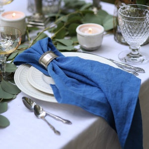 Blue linen napkins, set of napkins, wedding napkins, linen napkins, table linen, handmade napkins, set of 2, 4, 6, 8, 12