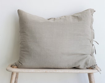 Natural linen pillow cover, Pure linen pillow cover, Custom size pillowcase