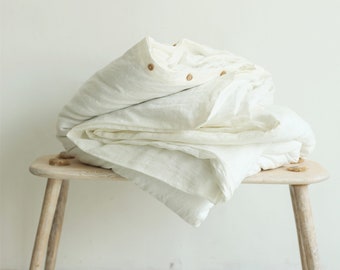 White linen bedding - duvet cover queen, king - washed linen double duvet cover
