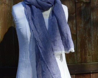 Lilac linen scarf, pastel purple scarf, spring scarf, summer scarf, womens scarf, man scarf, mothers day scarf