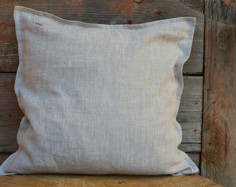Funda de almohada de lino natural, almohadas decorativas grises, almohadas de sofá, almohadas ecológicas, almohadas de acento 16x16, almohada de tiro gris