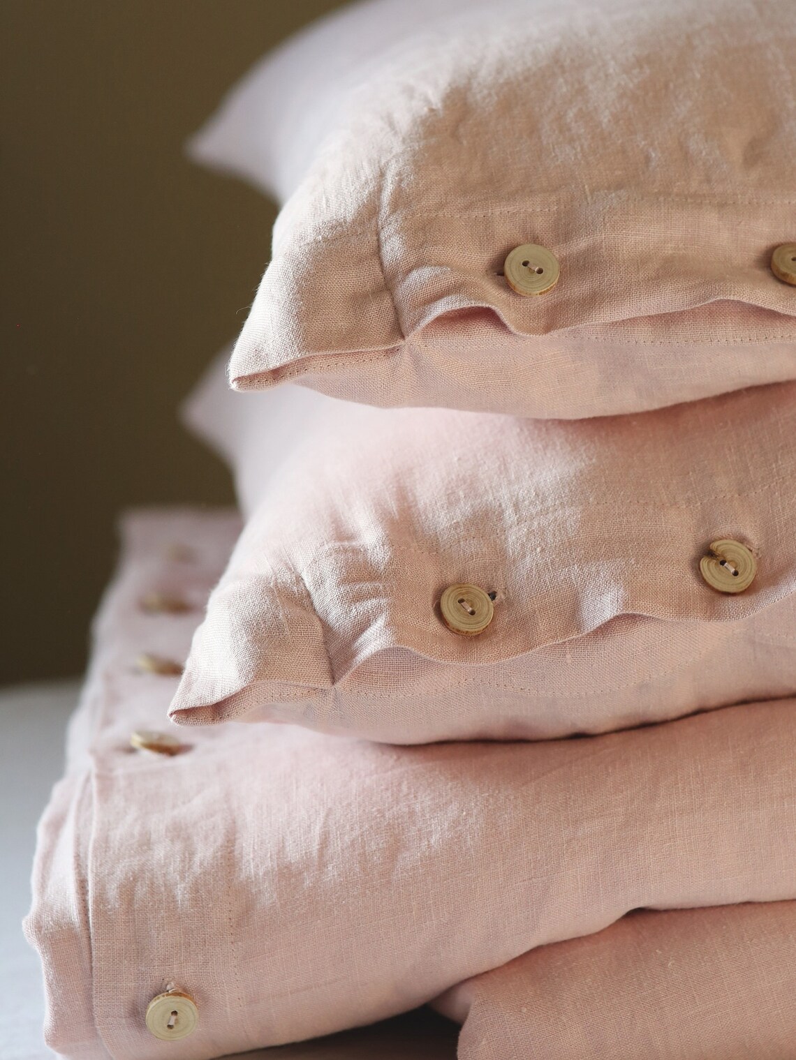 Linen bedding set. Linen duvet cover terracotta color. King Etsy