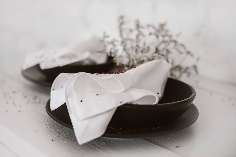Wedding napkins, white linen napkins, white napkins, cocktail napkins, holiday napkins, reusable napkins, natural linen napkins image 2