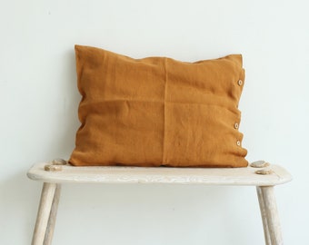Linen pillow case - linen bedding - terracotta pillow - pure linen pillow case