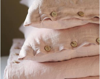 Linen duvet cover - blush pink - linen beding - softened linen - king duvet cover - stonewashed - washed linen bedding - kids bedding