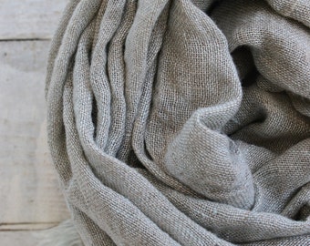 Organic Linen Scarf | Natural Linen Scarf | Extra Large Linen Scarf | Extra Long Linen Scarf