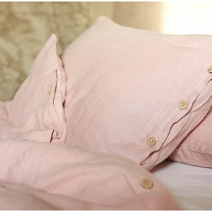 Linen duvet cover blush pink linen beding softened linen king duvet cover stonewashed washed linen bedding kids bedding image 4