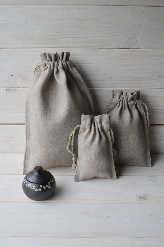 Linen bag, linen gift bag, small gift bag, natural linen bag, gift wrapping, handmade bag, jewelry bag, french linen, rustic wedding bag