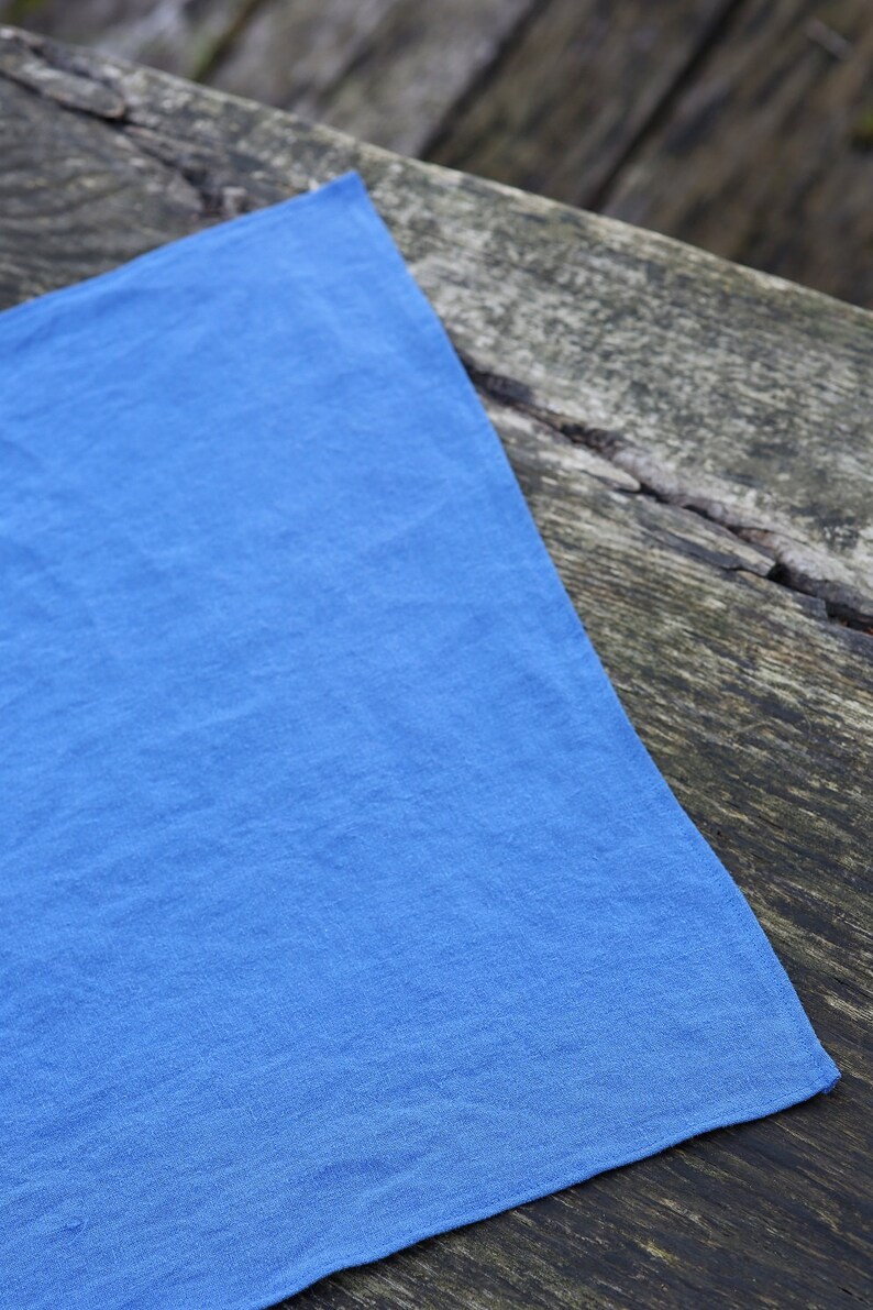 Blue Linen Napkins Set of Napkins Wedding Napkins Linen Etsy