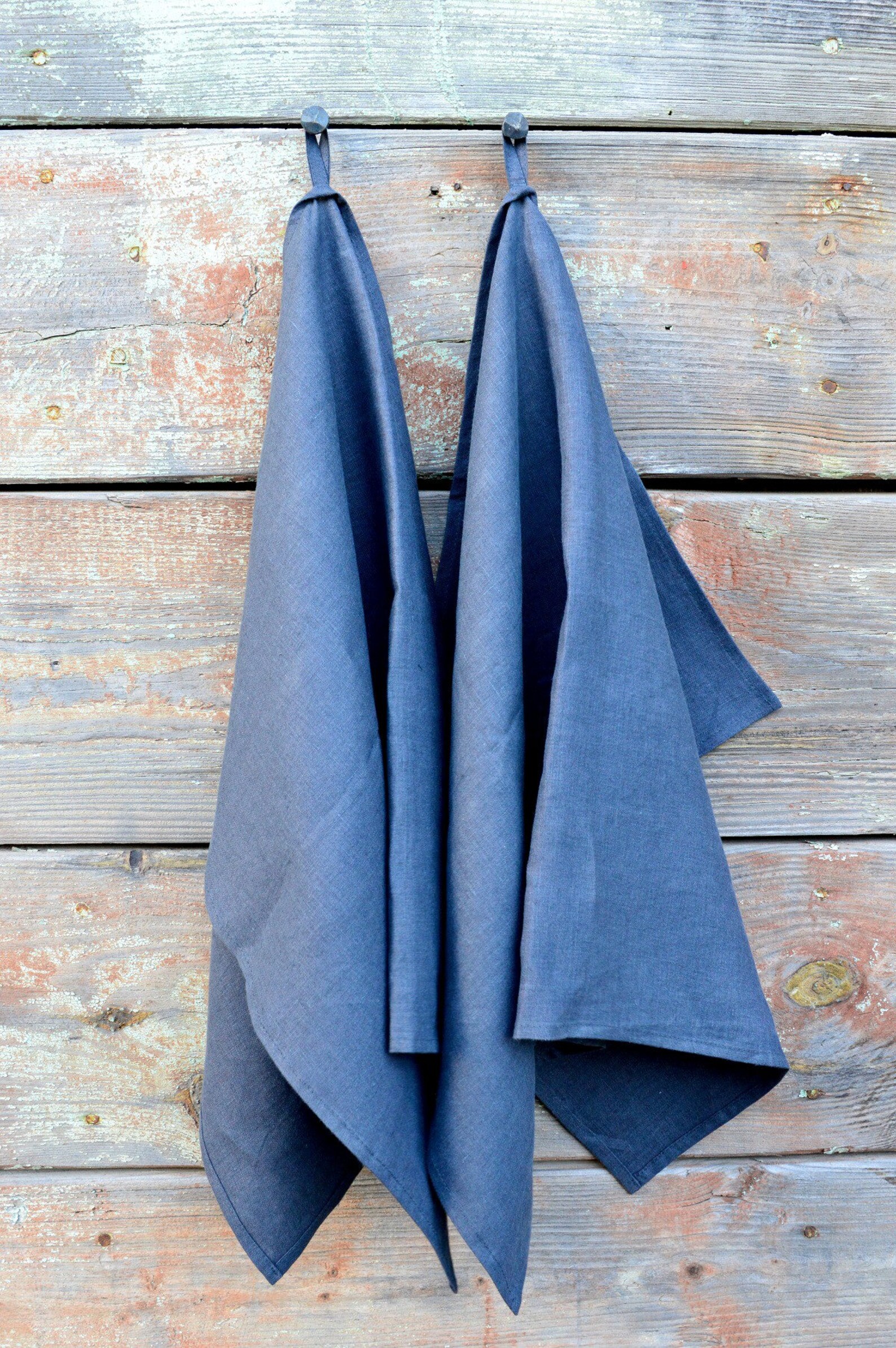 Linen Dish Towels Set of / Linen Tea Towels / Gray Kitchen Etsy
