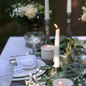 White wedding tablecloth made from stonewashed linen Party table top Restaurant table image 4