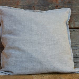 Natural linen pillow cover, gray decorative pillows, sofa pillows, eco friendly pillows, accent pillows 16x16, gray throw pillow image 6