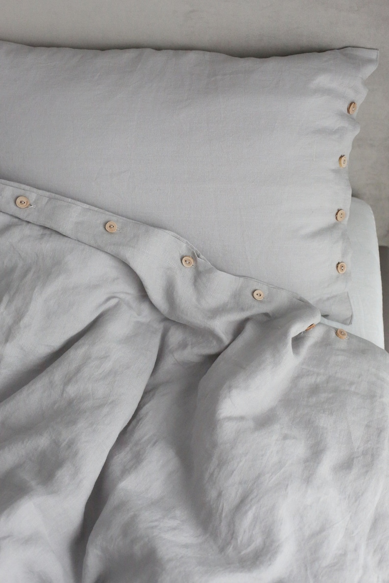 Linen bedding set blush pink. King, Queen linen duvet cover with 2 pillowcases image 6