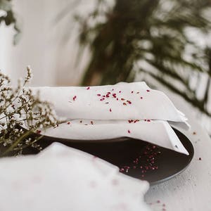 Wedding napkins, white linen napkins, white napkins, cocktail napkins, holiday napkins, reusable napkins, natural linen napkins image 4