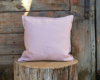 Linen pillow cover - blush linen pillow cover - linen cushion cover - natural linen pillow - decorative pillows