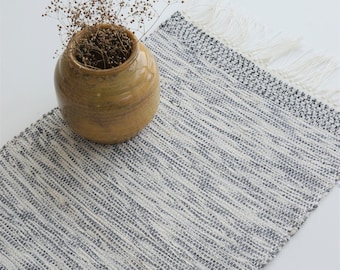 Linen table runner – Handwoven modern farmhouse table runner