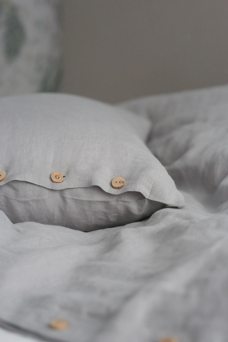 Linen bedding set blush pink. King, Queen linen duvet cover with 2 pillowcases image 5