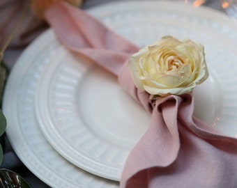 Blush pink linen napkins set of 6 perfect for wedding table or dinner party tables