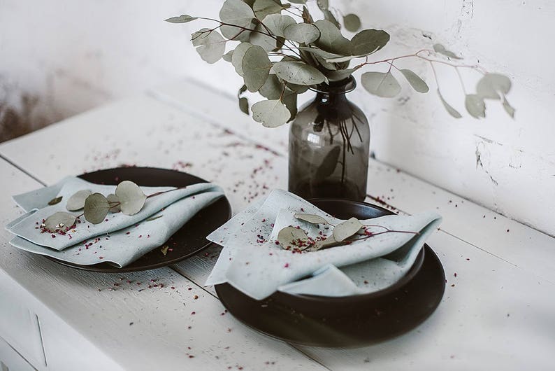 Mint Linen Napkins Cocktail Napkins Wedding Napkins Rustic Etsy UK