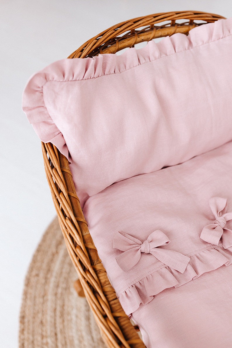 Linen Baby Bedding Set Blush Pink Toddler Bedding Set Etsy