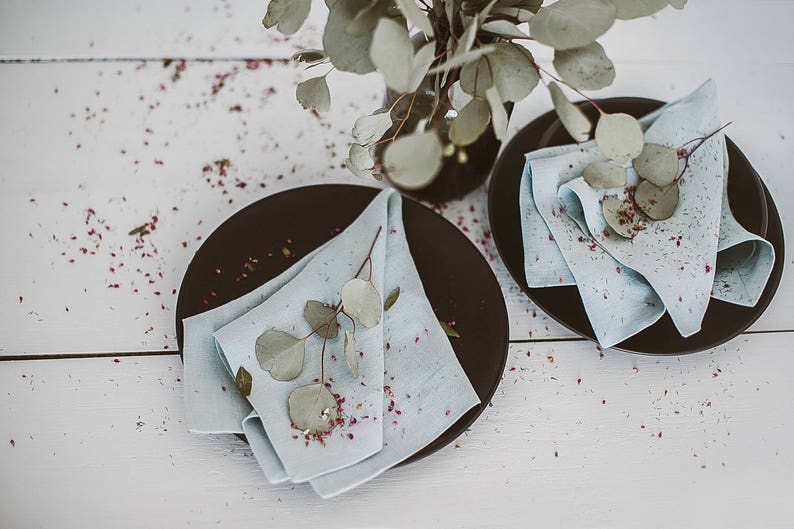 Mint linen napkins, cocktail napkins, wedding napkins, rustic napkins cloth, holiday napkins, reusable napkins, natural linen napkins image 4