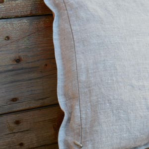 Natural linen pillow cover, gray decorative pillows, sofa pillows, eco friendly pillows, accent pillows 16x16, gray throw pillow image 2