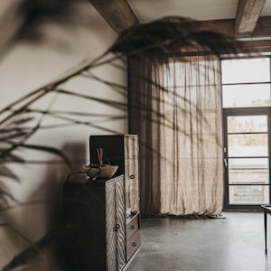 Living room curtains - Curtains & window treatments - Farmhouse curtains for bedroom - Rod pocket natural linen curtain - Window drape