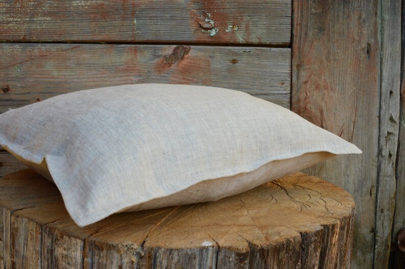 Natural linen pillow cover, gray decorative pillows, sofa pillows, eco friendly pillows, accent pillows 16x16, gray throw pillow image 5