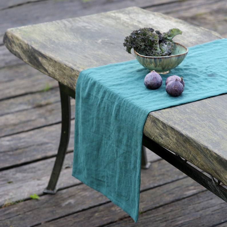 long table runner custom table cloth linen runner Linen table runner stonewashed linen table decor tabletop decor dining table runner