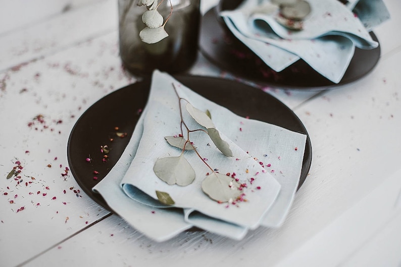 Mint linen napkins, cocktail napkins, wedding napkins, rustic napkins cloth, holiday napkins, reusable napkins, natural linen napkins image 5