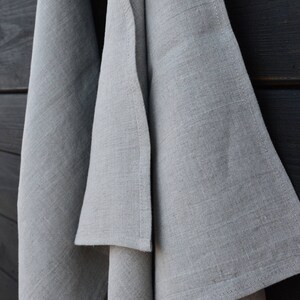 Organic kitchen towels set of 2 - flax dish towel - linen hand towels - soft washed linen - natural towels - rustic linen towels image 3