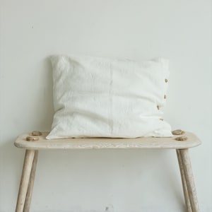 Linen pillow case, white linen bedding, standard, queen, king, custom size pillow cover