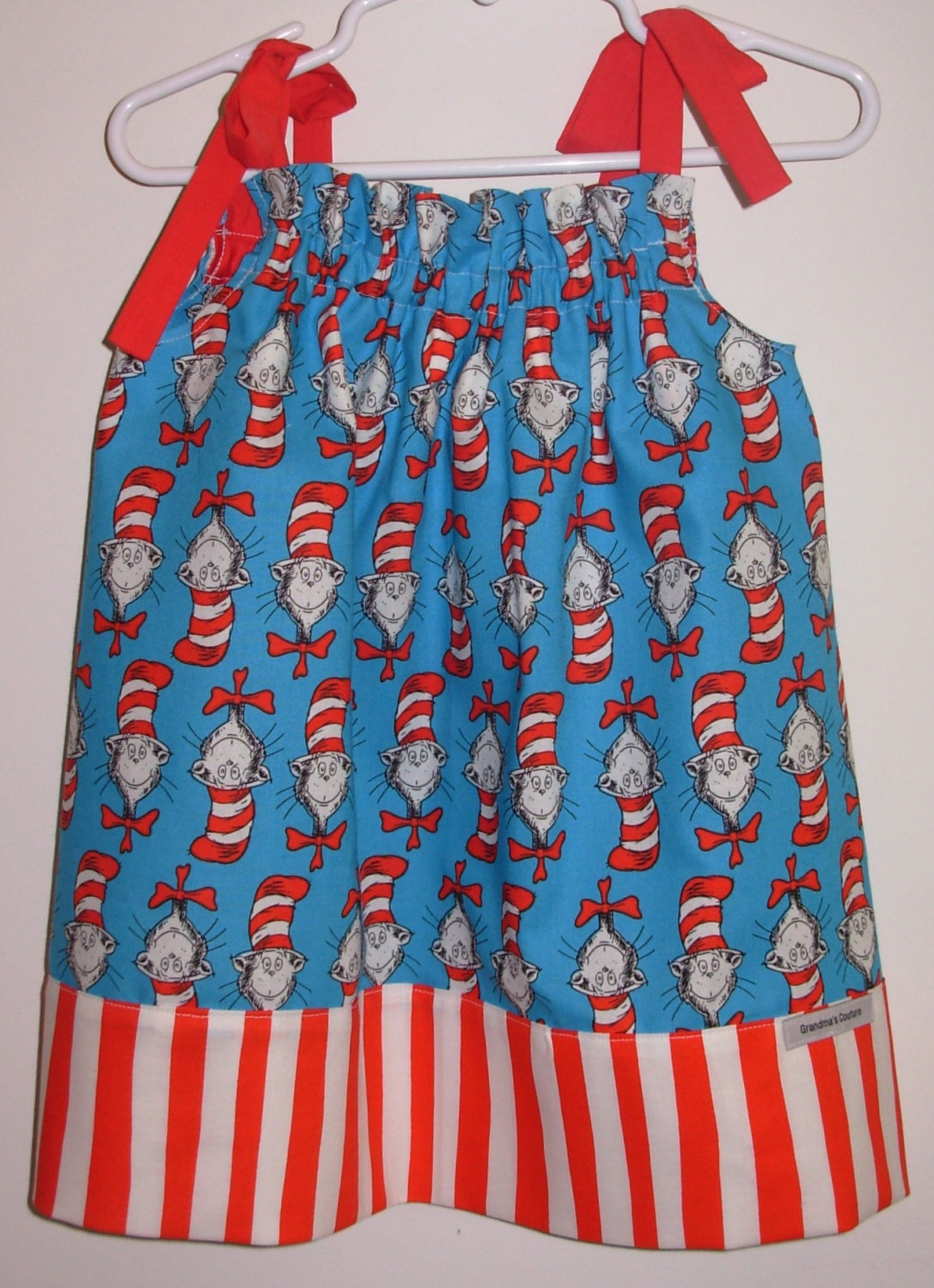 Dr. Seuss Cat in the Hat Baby Girl's Dressred White and Etsy