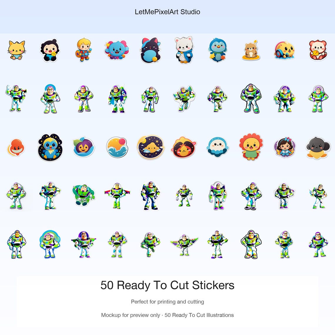 Buzz Lightyear Stickers, Toy Story Ready to Cut PNG Designs (digital ...