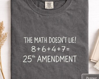 Comfort Colors The Math Doesn’t Lie Shirt, 8+6+4+7 Equals 25 Tee, Funny 4th of July Shirt, Patriotic Math Graphic Tee