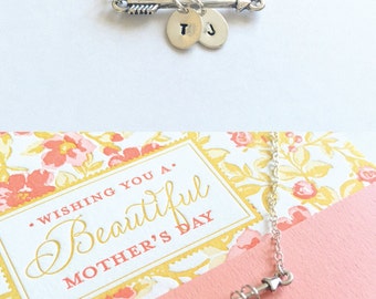 Arrow Necklace - Mothers Day Necklace Sterling Silver Arrow - Initial Necklace - Personalized Jewelry - Small Arrow - Hand Stamped Jewelry