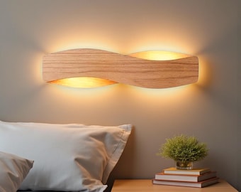Handmade Solid Oak LED Wall Sconce – Minimalist Modern Lighting Fixture