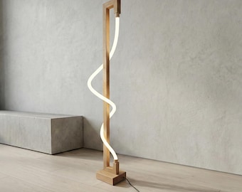 Handmade Wooden Floor Lamp –  Reading Corner Lighting
