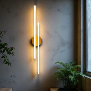 Modern LED Wall Sconce – Minimalist Vertical Wall Light, Indoor Accent Lighting for Bedroom, Hallway, Living Room - Minimalist Home Decor