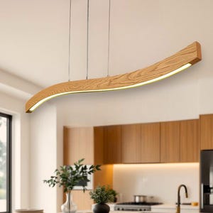 Wood Pendant Light - Dimmable Wooden Chandelier - Home Decor Lighting- Handmade Wooden Light - Custom Wood Ceiling Lamp - Wood Light Fixture
