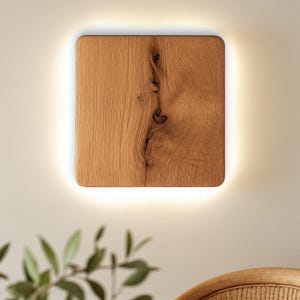 Square Wall Sconce - Handmade Wall Light - Wooden Light Fixture for Bedroom, Hallway, Living Room - Wall Art Lighting - Wall Decor Lighting